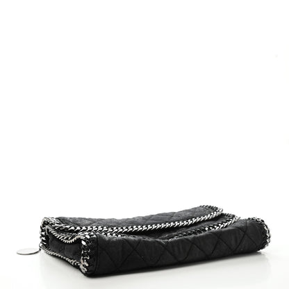 Stella McCartney Shaggy Deer Quilted Falabella Fold Over Clutch Black 4 of 8