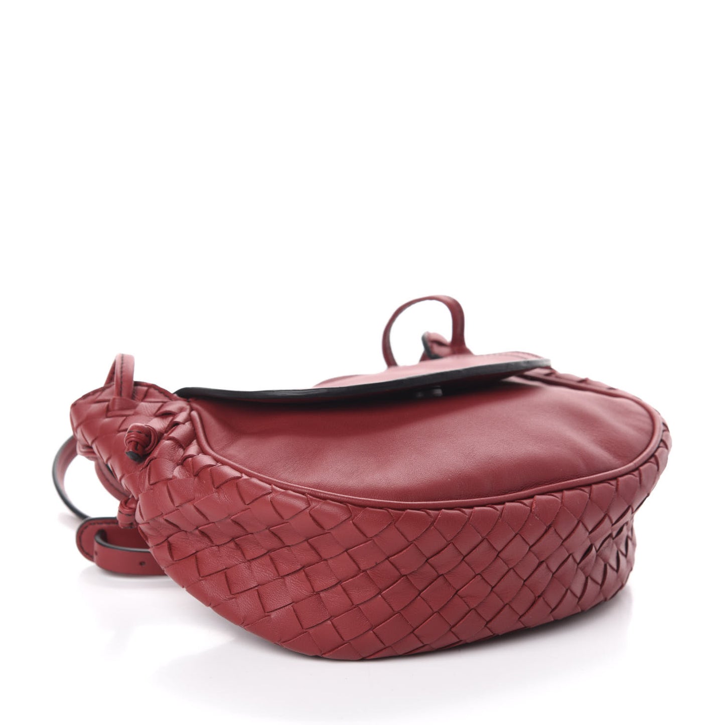 Nappa Intrecciato Small Nodini Flap Crossbody Baccara