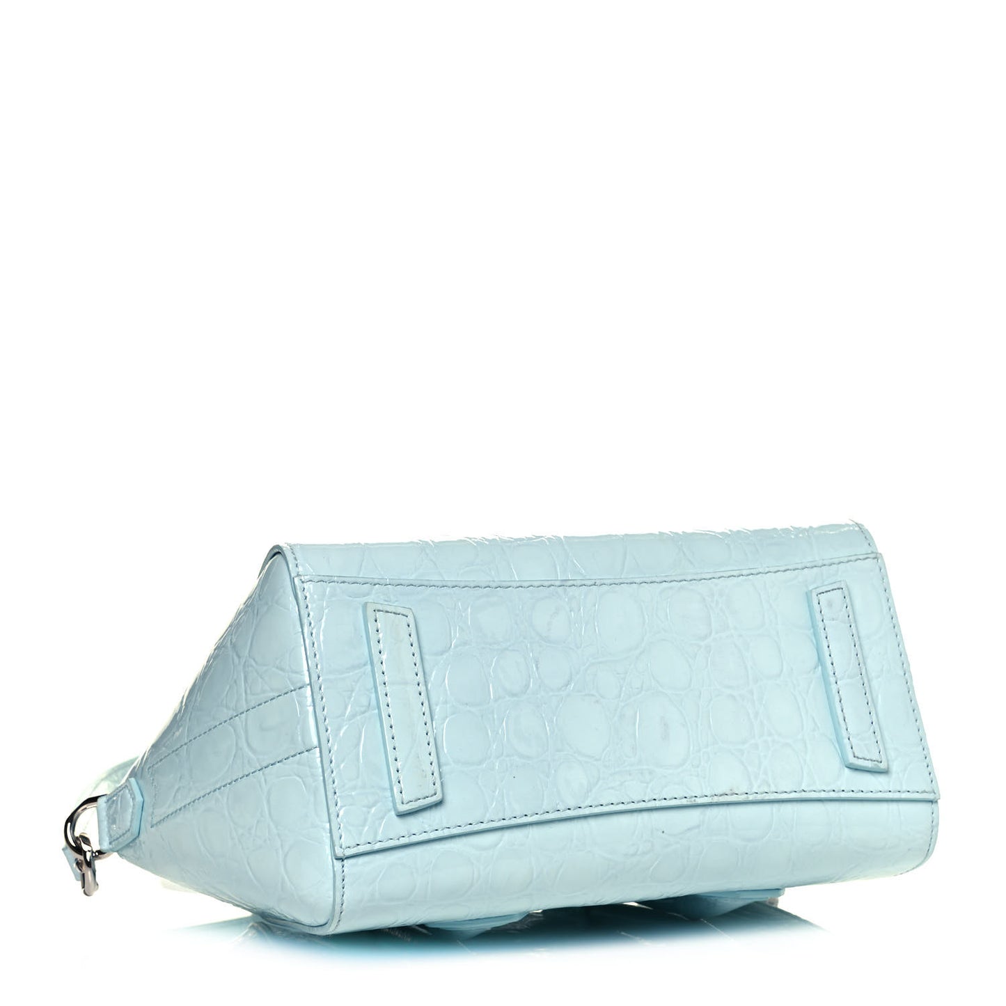 Calfskin Crocodile Embossed Mini Antigona Lock Sky Blue