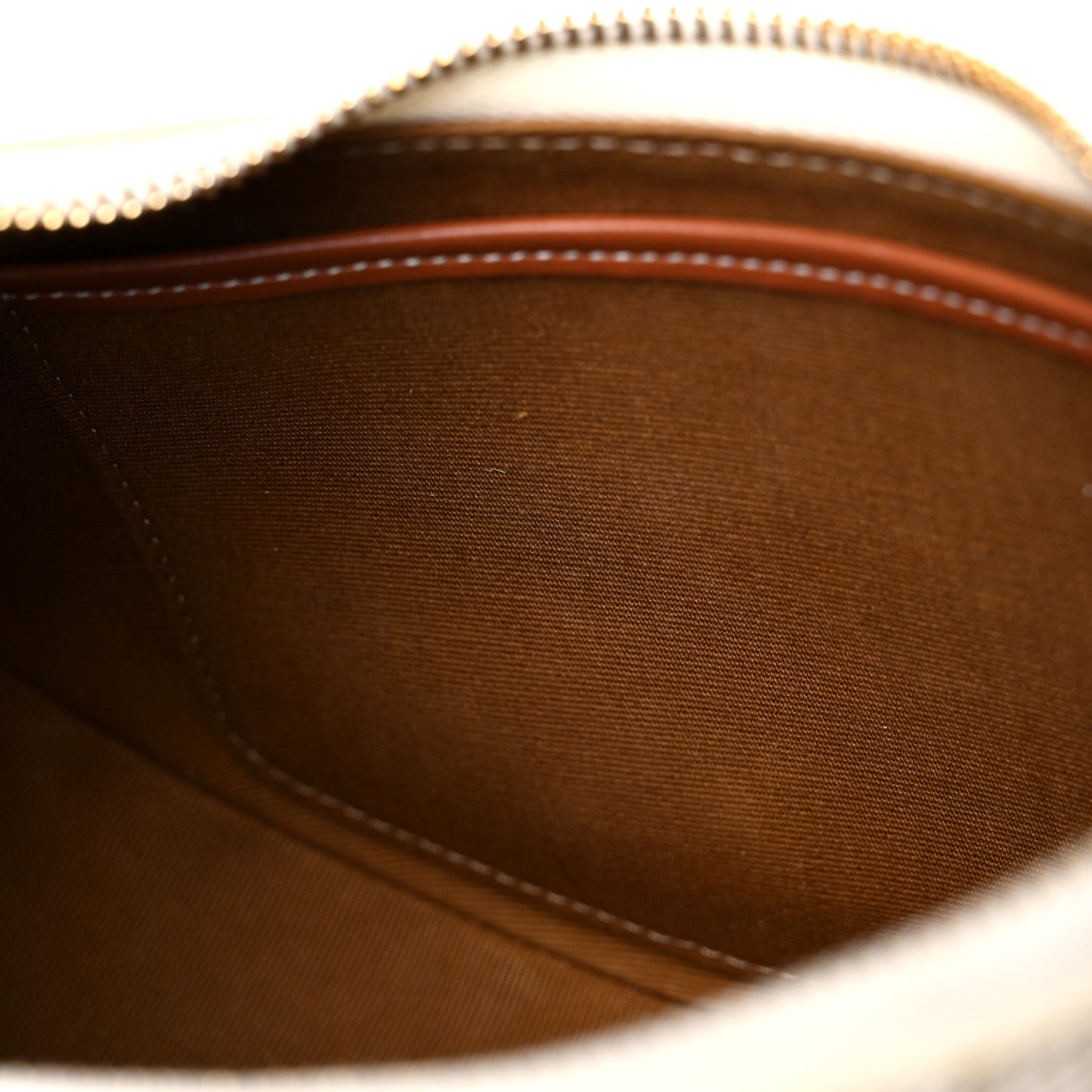 Canvas Calfskin Ava Triomphe Shoulder Bag White