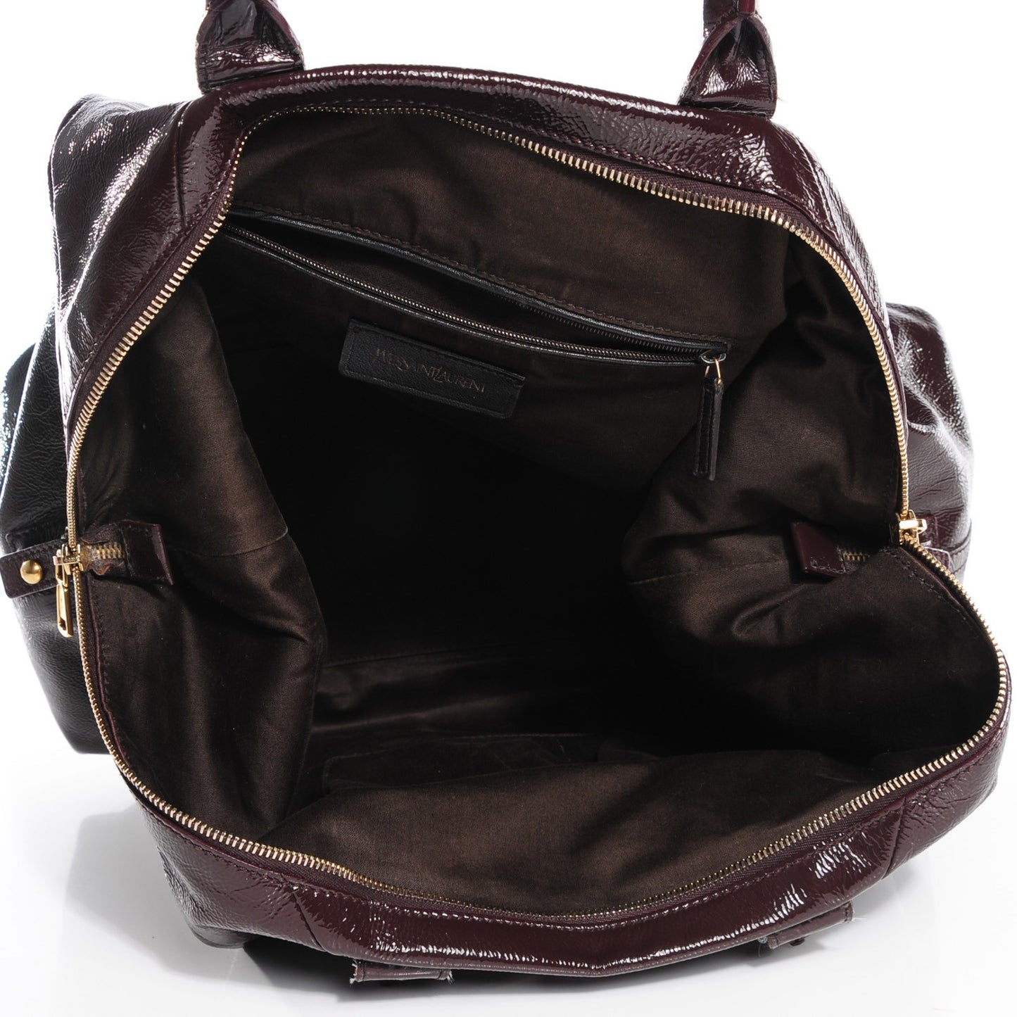 Textured Patent Medium Easy Sac Brown