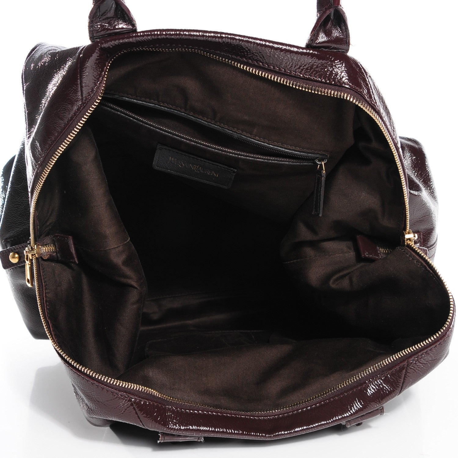 Saint Laurent Textured Patent Medium Easy Sac Brown 8 of 8