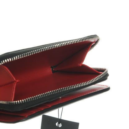 Saint Laurent Ribbed Calfskin Opium Monogram Compact Zip Around Wallet Black 7 of 8