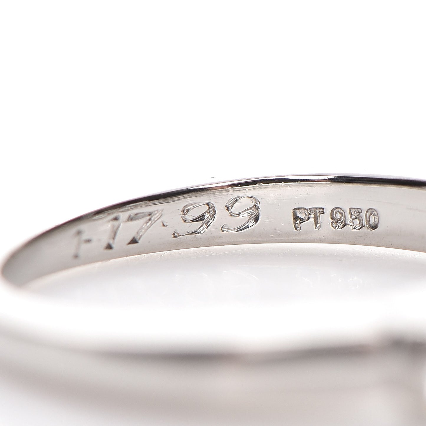 Platinum .55 Carat Diamond Wedding Band Ring 4.5