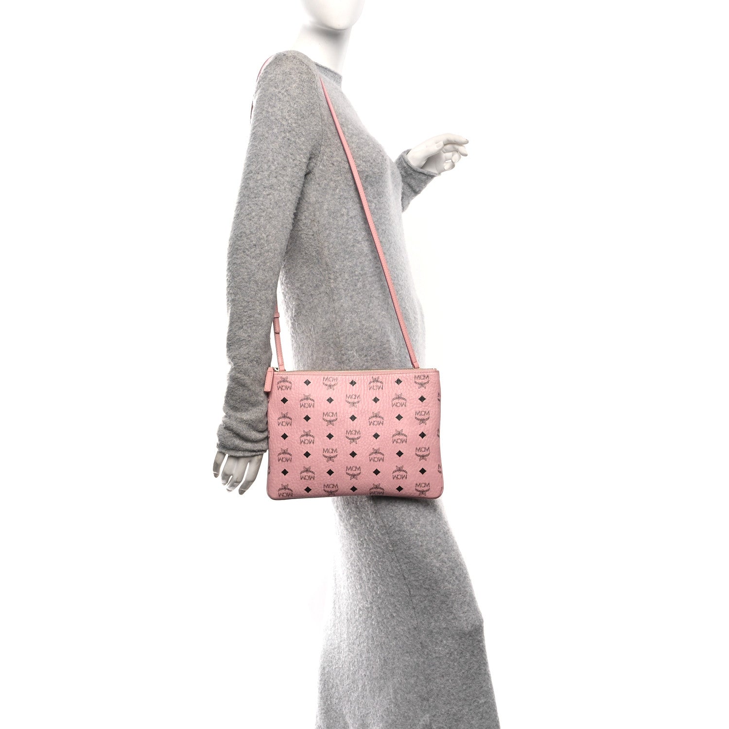 MCM Visetos Medium Crossbody Pouch Soft Pink 2 of 9