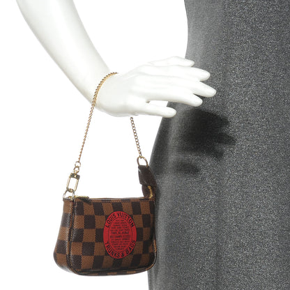 Louis Vuitton Damier Ebene Complice Trunks and Bags Mini Pochette Accessories Red 3 of 8