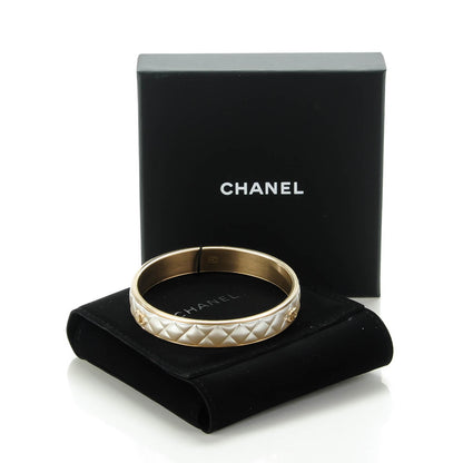 Chanel Quilted CC Bangle Silver Gold 6 of 6