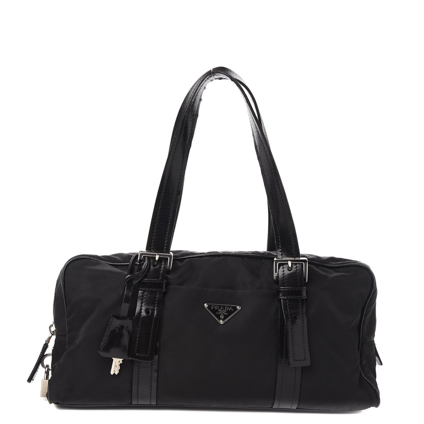 Tessuto Nylon Vitello Shoulder Bag Black