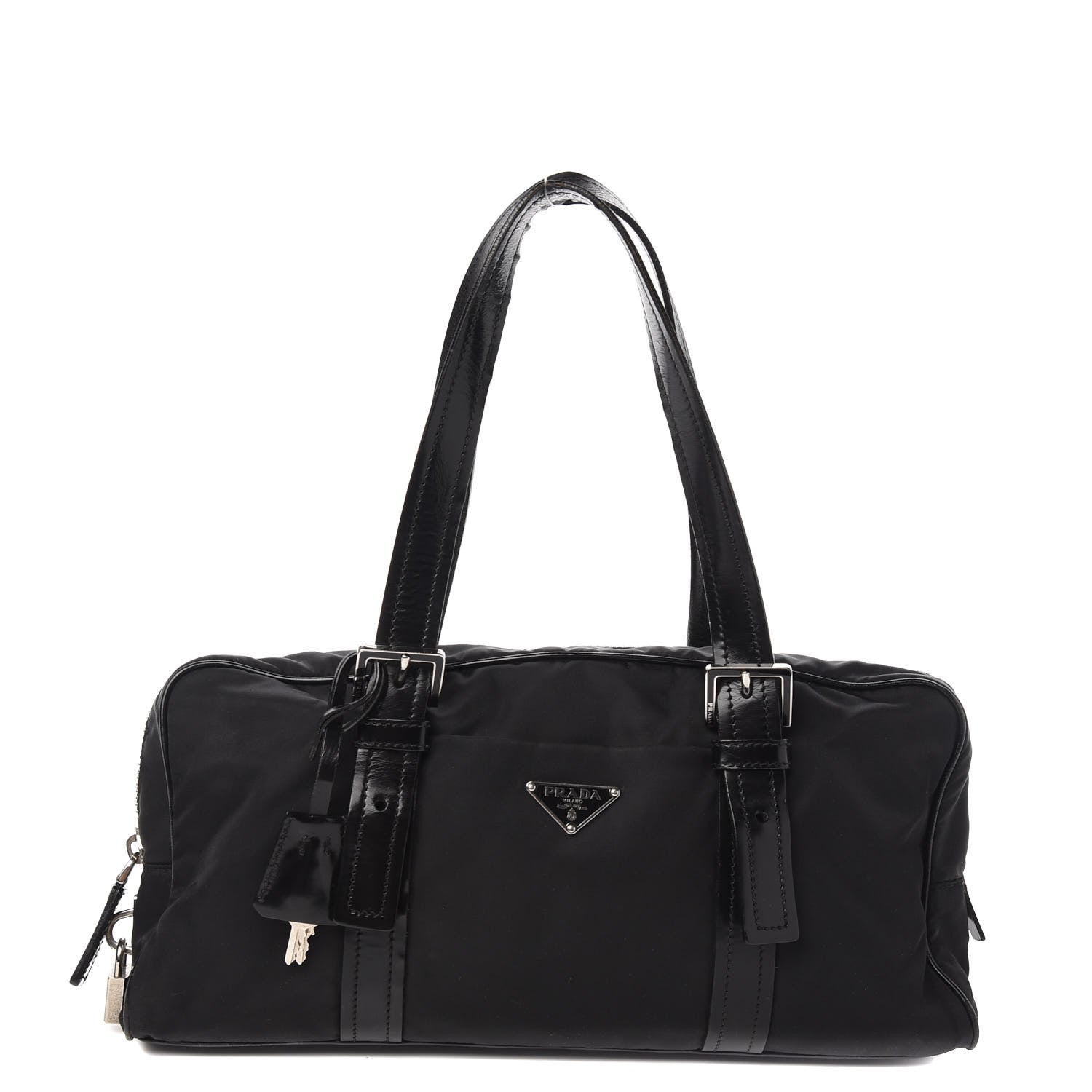 Prada Tessuto Nylon Vitello Shoulder Bag Black 1 of 10