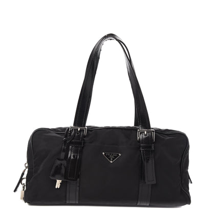 Prada Tessuto Nylon Vitello Shoulder Bag Black 1 of 10