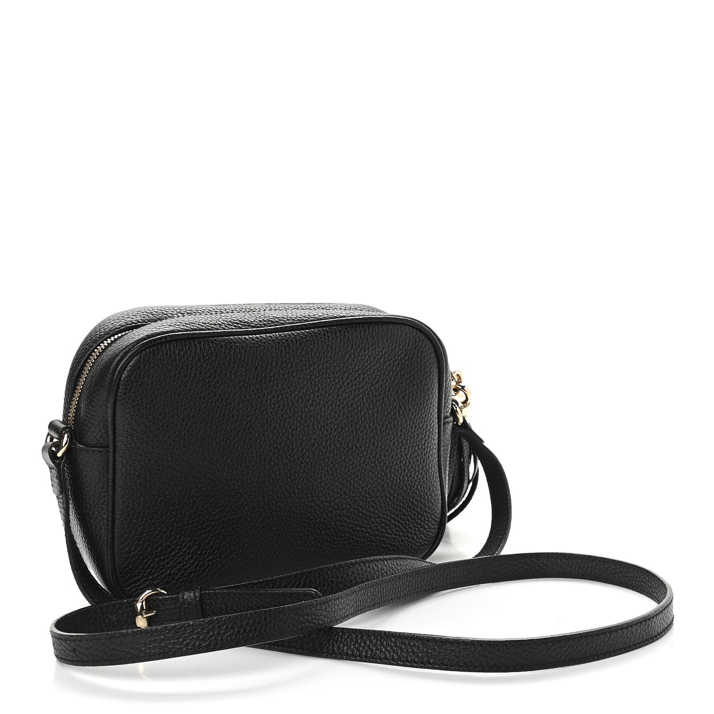 Pebbled Calfskin Small Soho Disco Bag Black