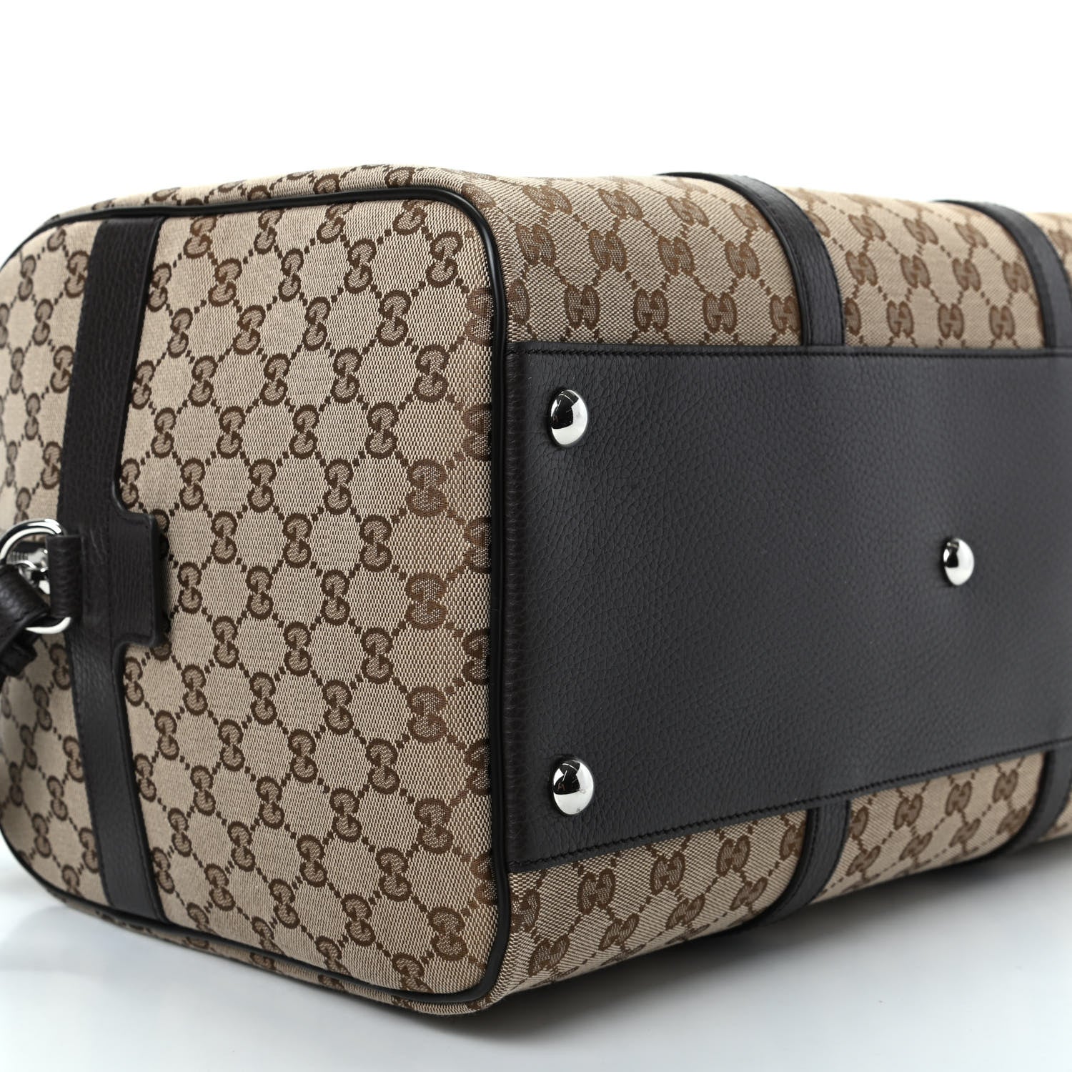 Gucci Monogram Dollar Calfskin Boston Duffle Bag Beige Ebony Testa di Moro Marrone Scuro 6 of 9