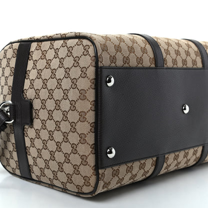 Gucci Monogram Dollar Calfskin Boston Duffle Bag Beige Ebony Testa di Moro Marrone Scuro 6 of 9