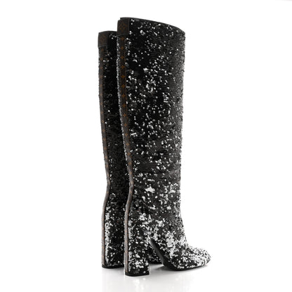 Louis Vuitton Sequin Donna High Boots 37 Black 4 of 8