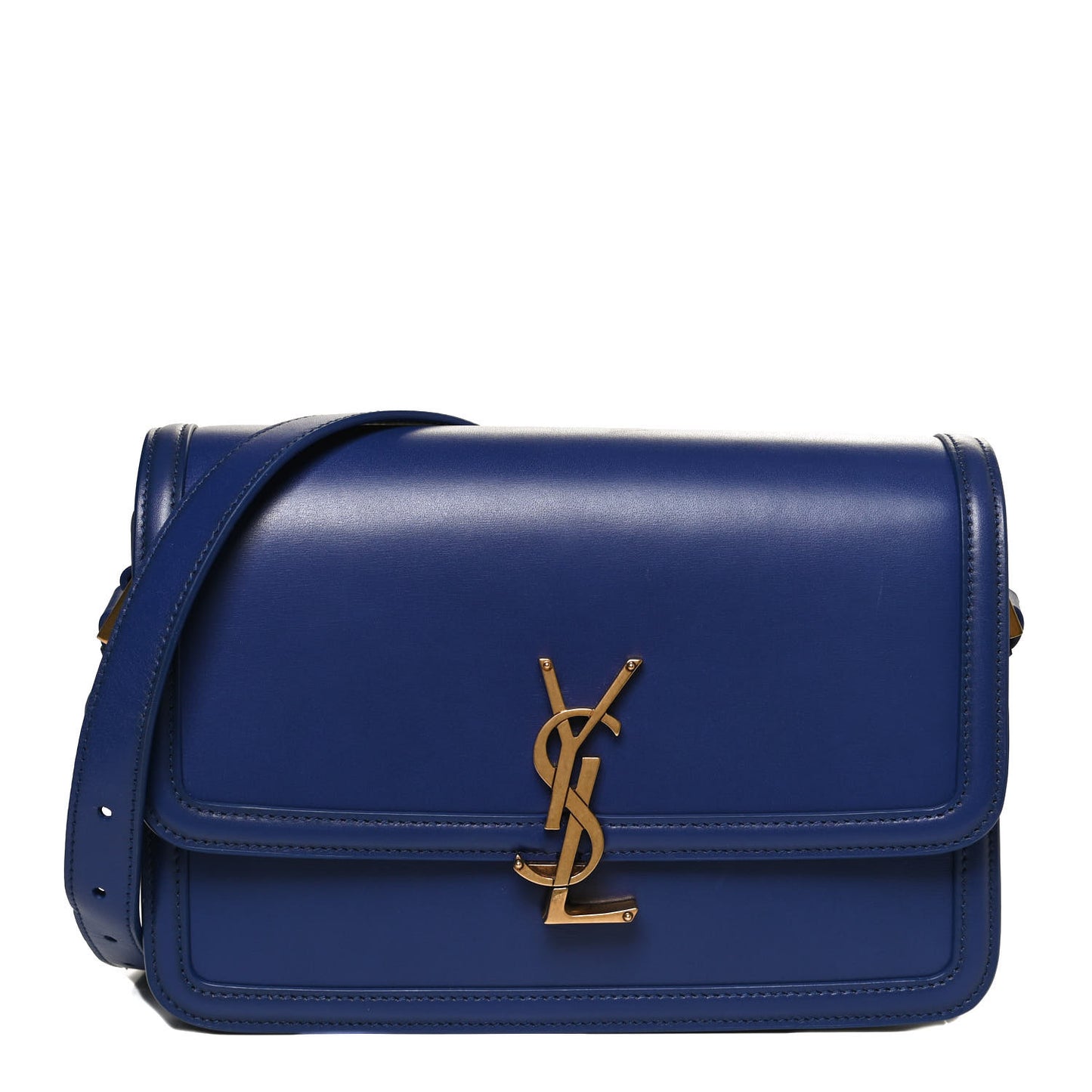 Box Calfskin Monogram Medium Solferino Satchel Blue