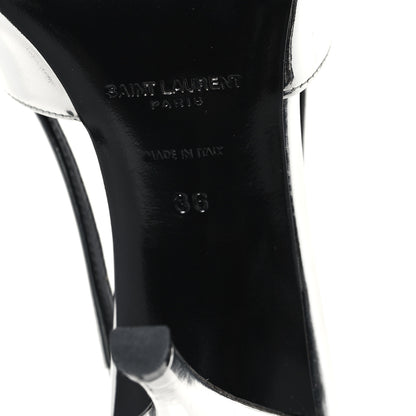 Saint Laurent Patent Tom 90 Dream Slingback Pumps 36 Argento 7 of 10