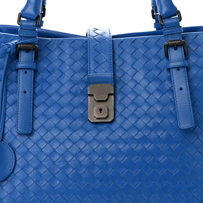 Bottega Veneta Light Calf Intrecciato Medium Roma Signal Blue 8 of 14