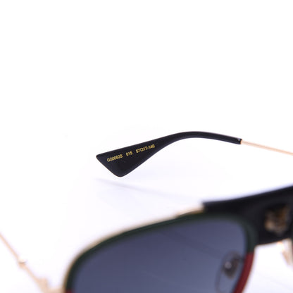 Gucci Web Aviator Sunglasses GG0062S Green Red 5 of 8