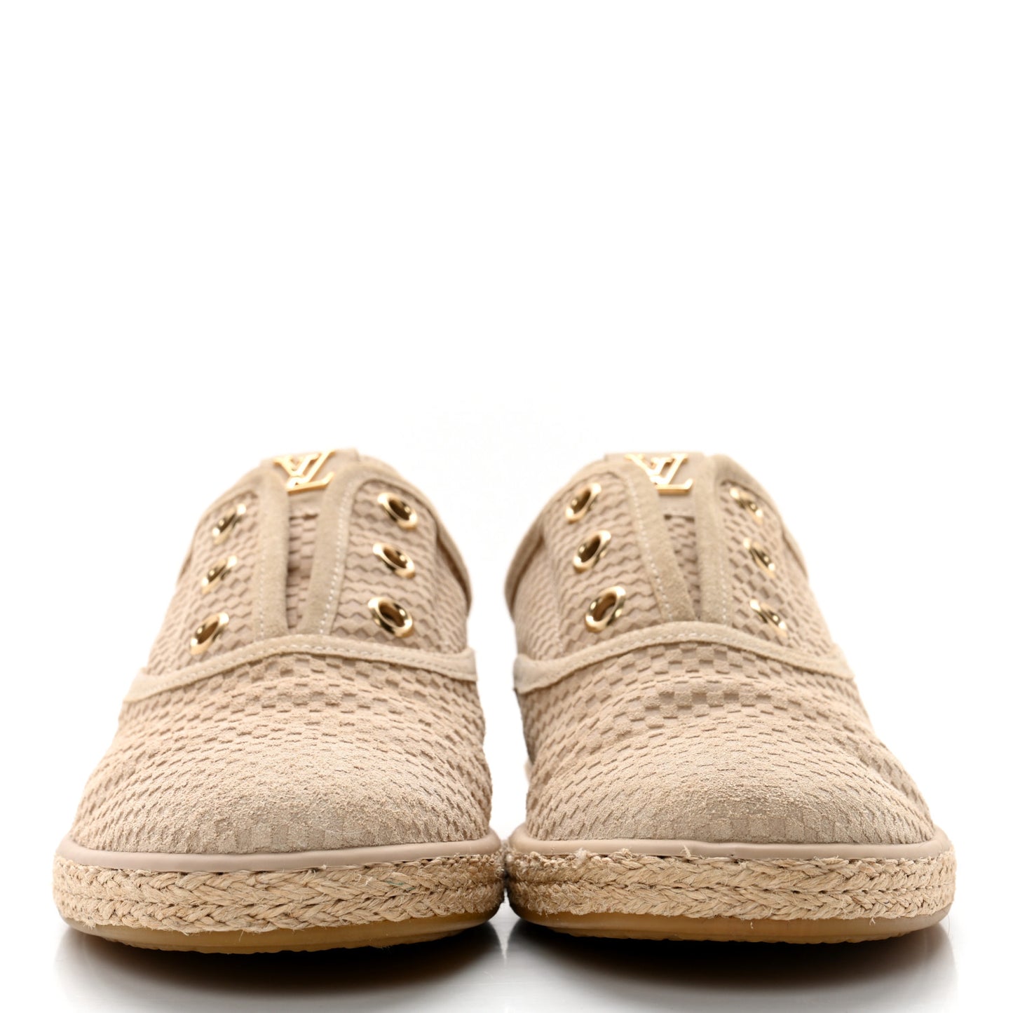 Suede Petit Damier Sneakers 37 Beige