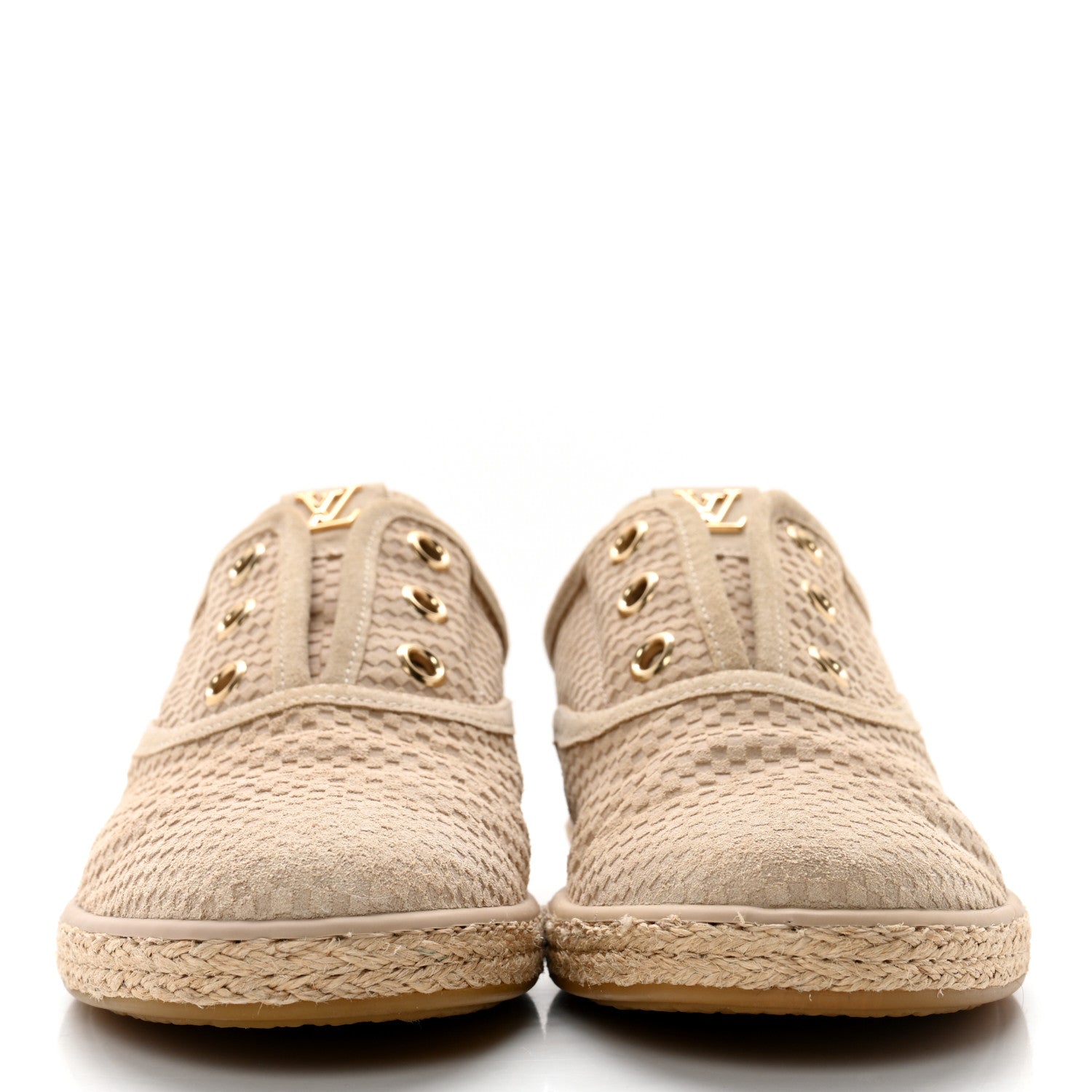 Louis Vuitton Suede Petit Damier Sneakers 37 Beige 2 of 14