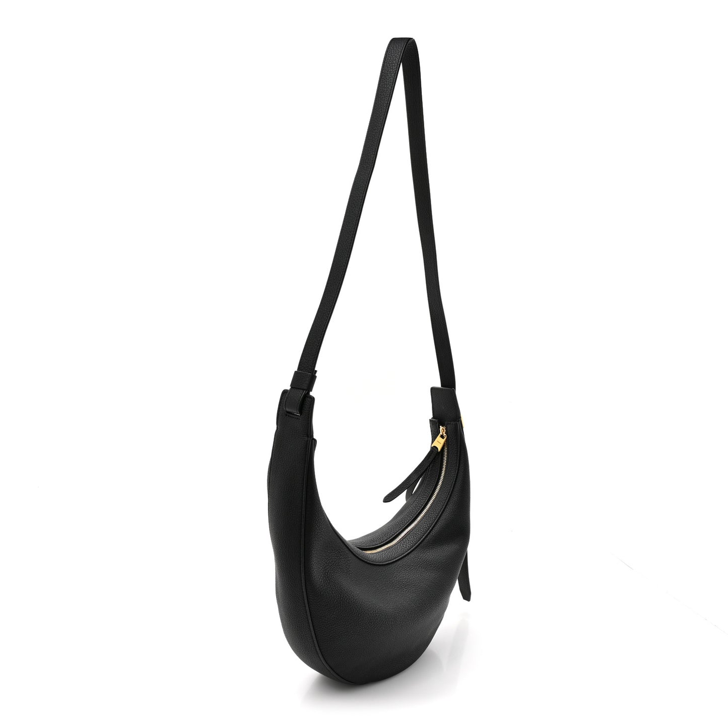 Pebbled Calfskin Augustina Hobo Black