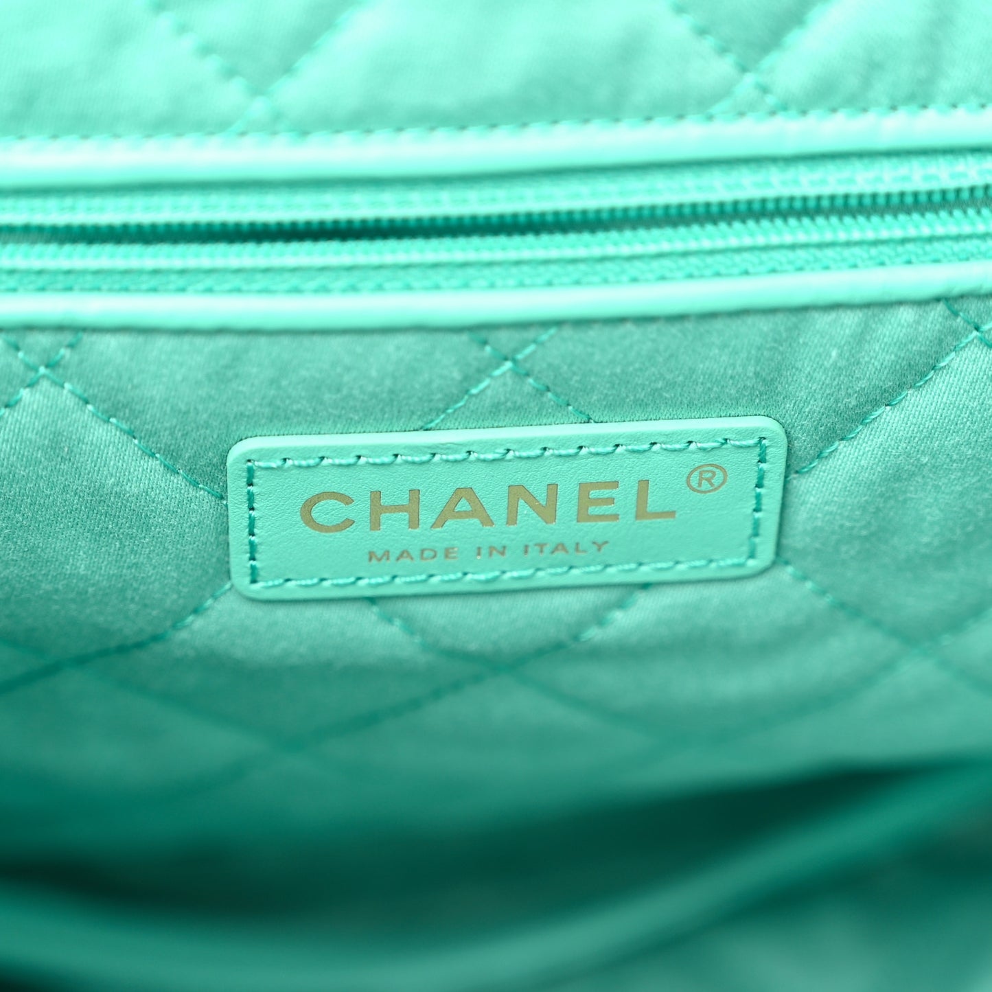 Shiny Calfskin Quilted Small Chanel 22 Light Blue