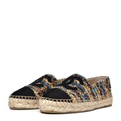 Chanel Tweed Grosgrain CC Espadrilles 36 Multicolor 4 of 12