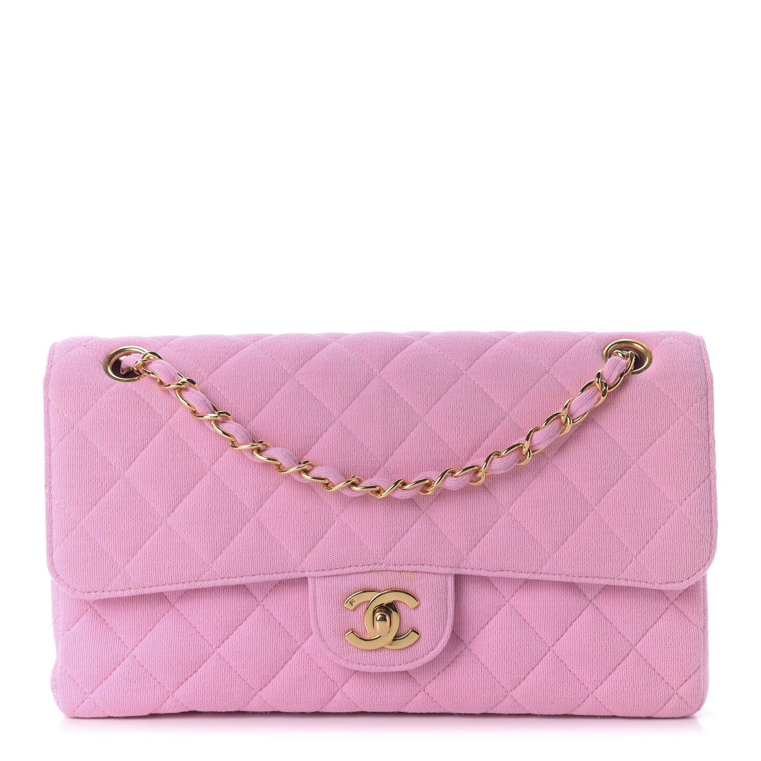 Chanel Jersey Quilted Medium Single Flap Pink 1 of 9