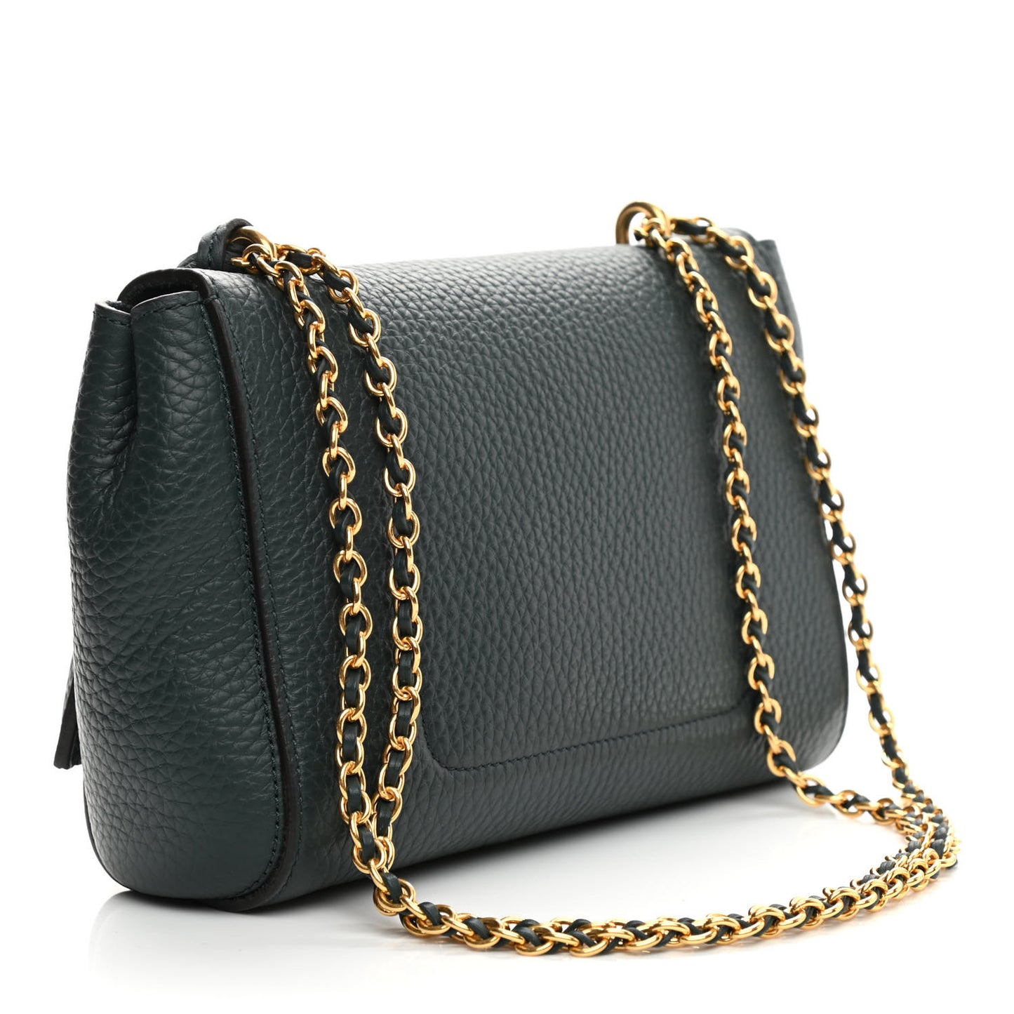 Small Classic Grain Calfskin Small Lily Flap Dark Green