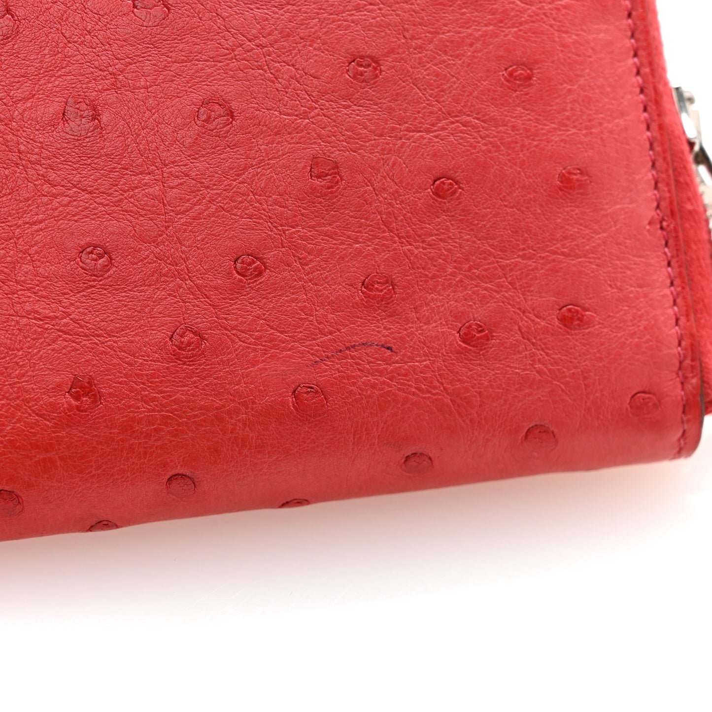 Ostrich Azap Wallet Rouge Vif