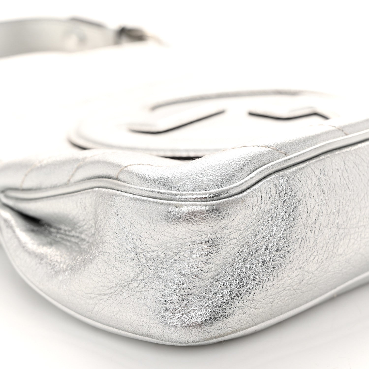 Gucci Sakai Be Green Calfskin Diagonal Stitched Small Blondie Tote Silver 9 of 10