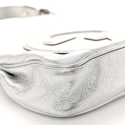 Gucci Sakai Be Green Calfskin Diagonal Stitched Small Blondie Tote Silver 9 of 10