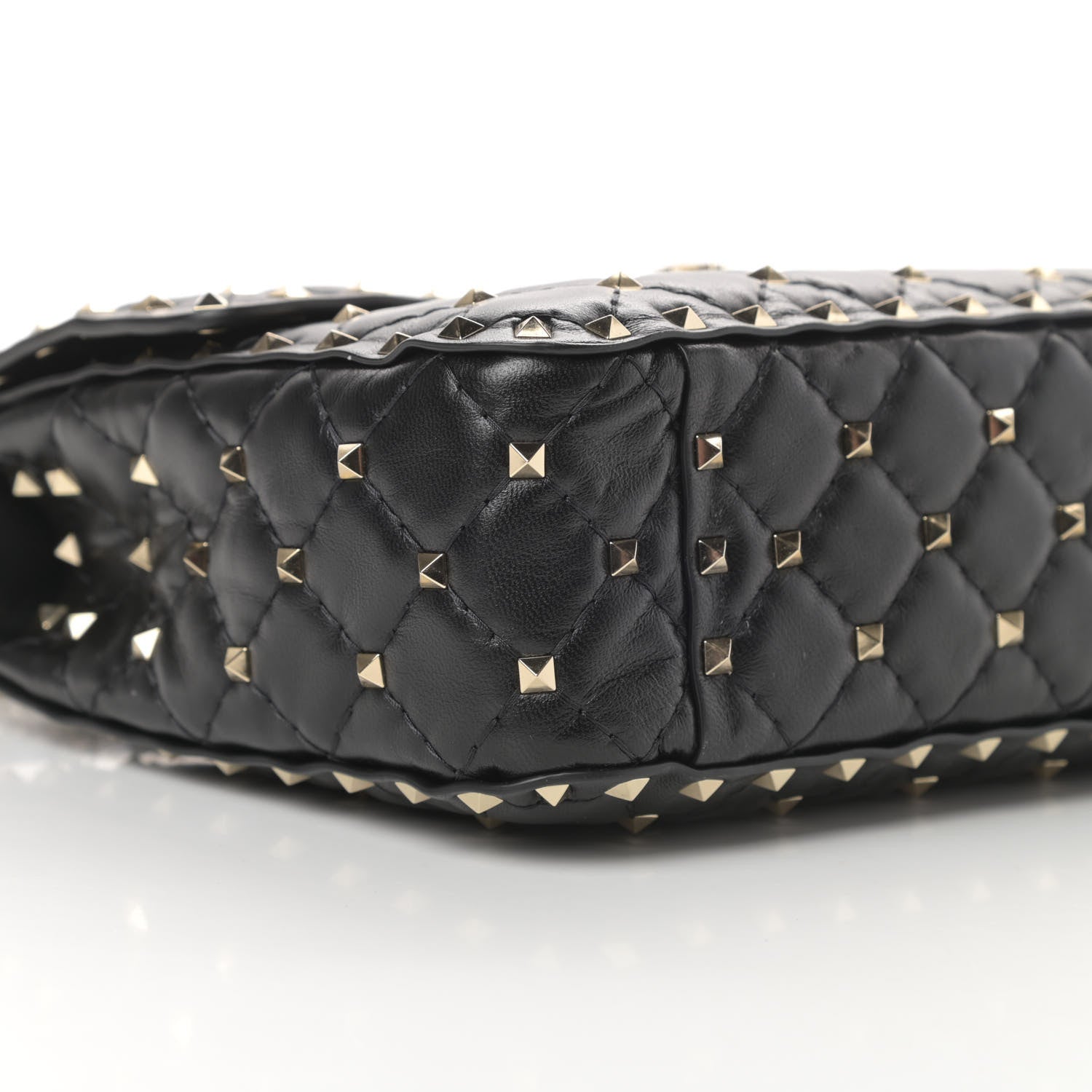 Valentino Garavani Lambskin Medium Rockstud Spike Shoulder Bag Black 8 of 11