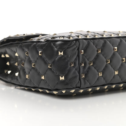 Valentino Garavani Lambskin Medium Rockstud Spike Shoulder Bag Black 8 of 11