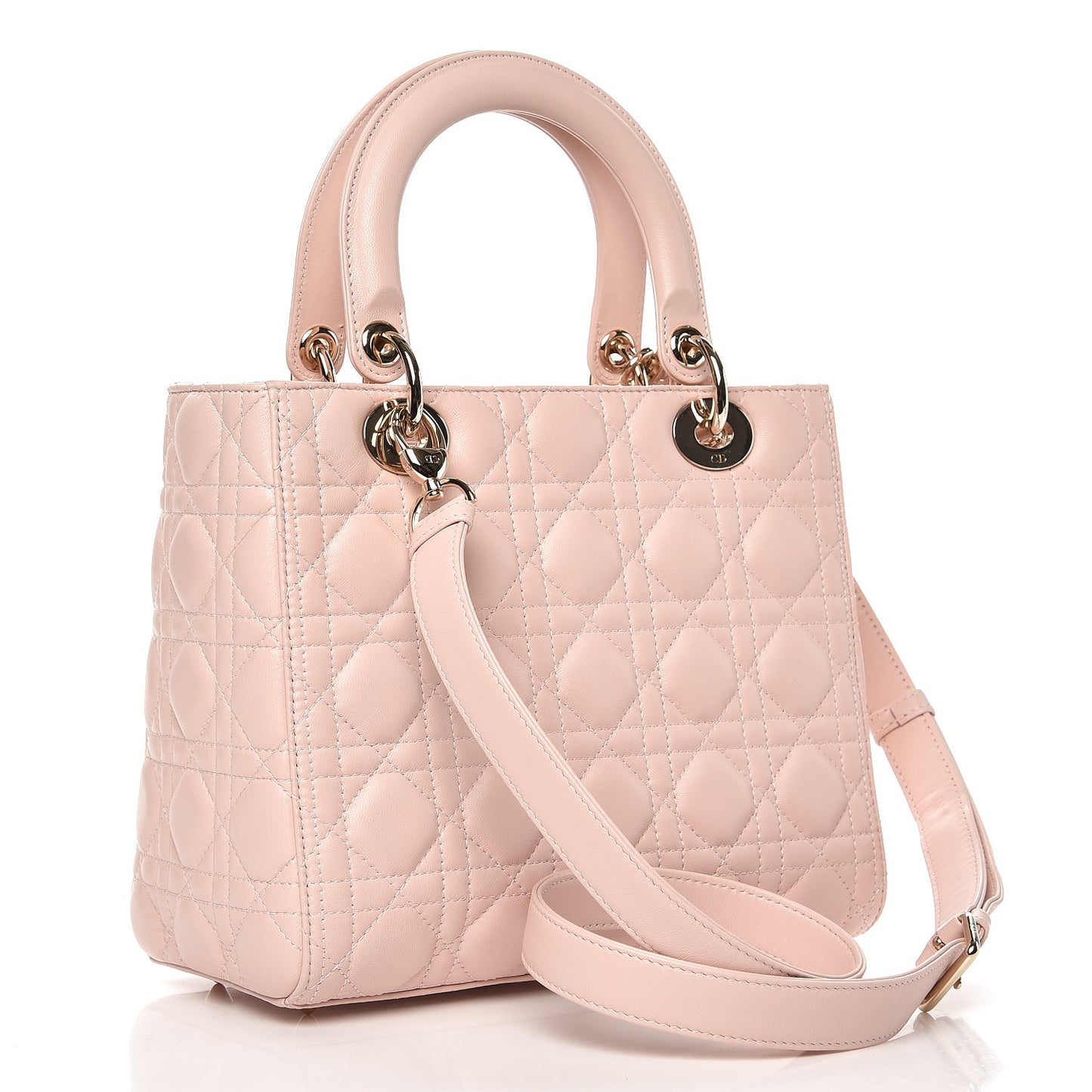 Lambskin Cannage Medium Lady Dior Light Pink