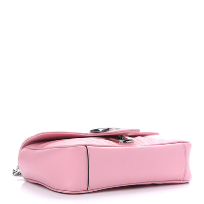 Gucci Calfskin Matelasse Mini GG Marmont Shoulder Bag Wild Rose 3 of 8