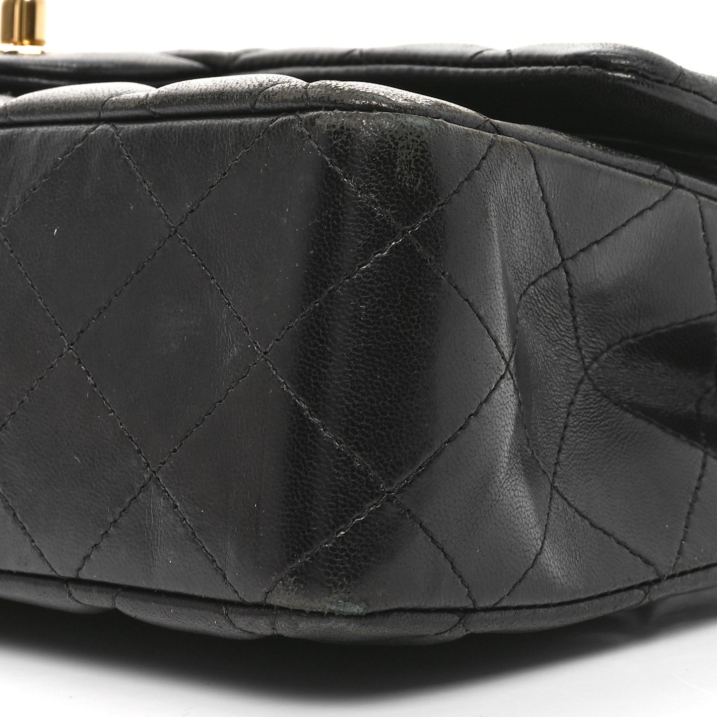Lambskin Quilted Medium Double Flap Black