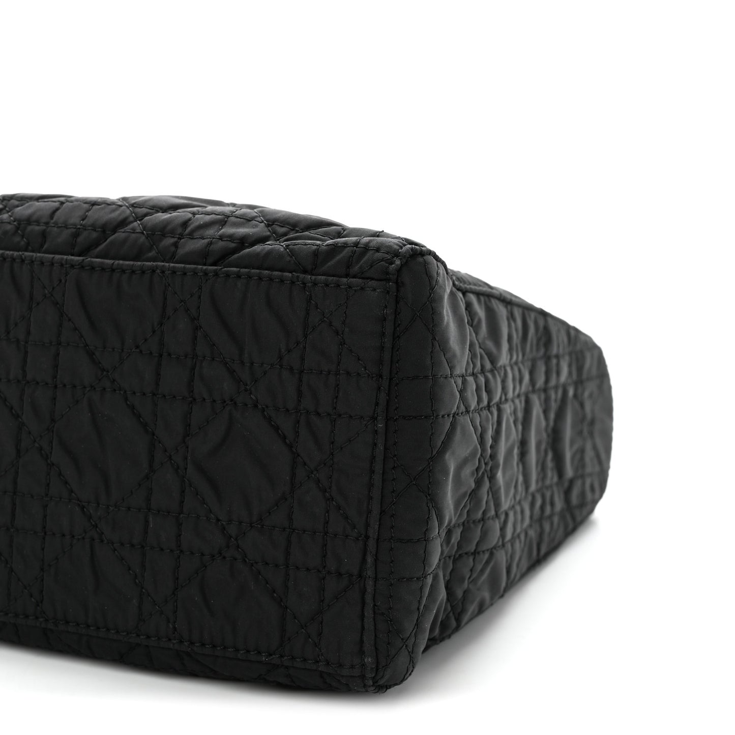 Nylon Cannage Medium Lady Dior Black