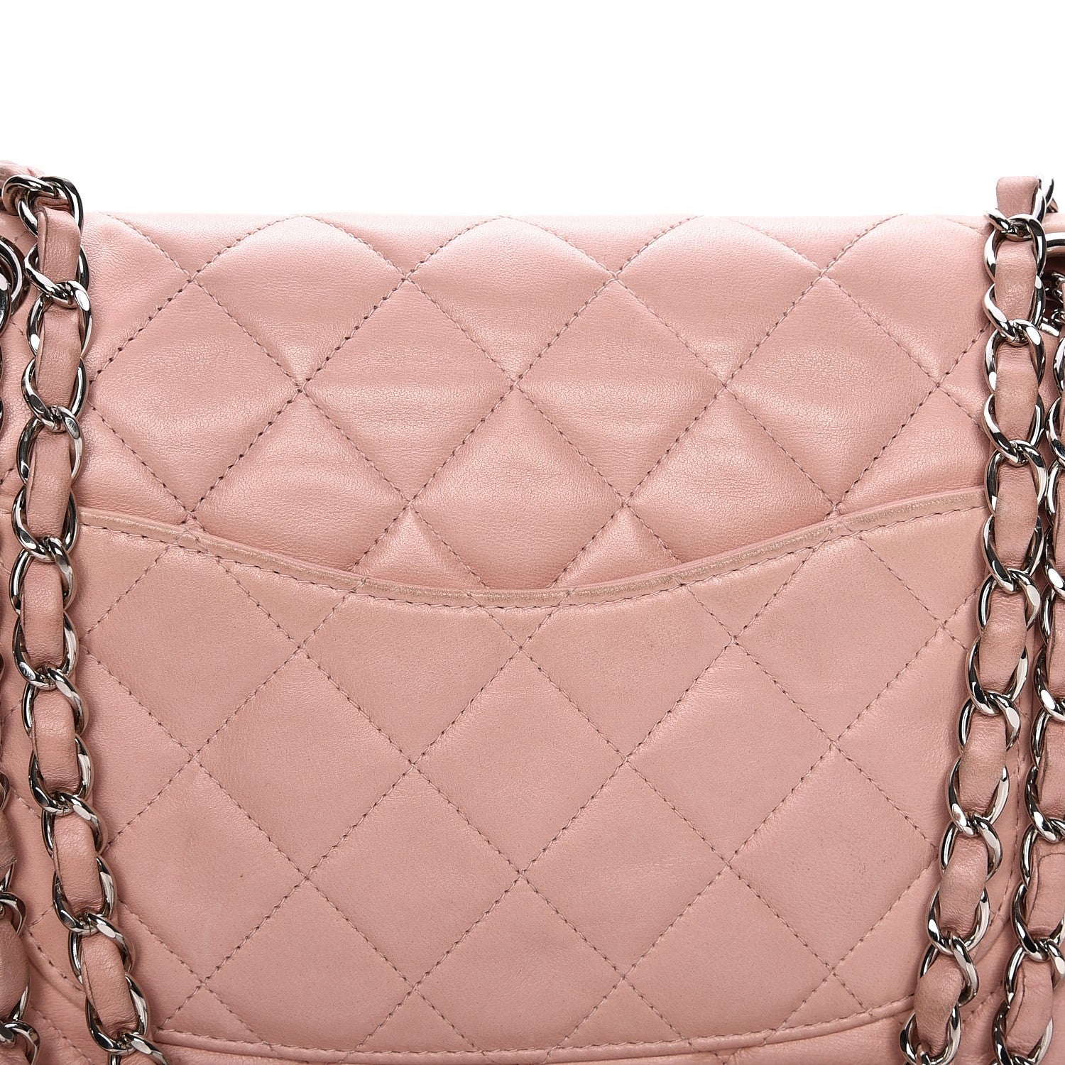 Chanel Lambskin Quilted Medium Double Flap Light Pink 9 of 13