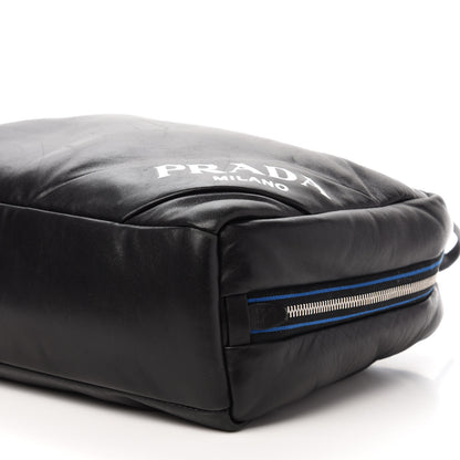 Prada Nappa Soft Tote Black Cobalto 7 of 15