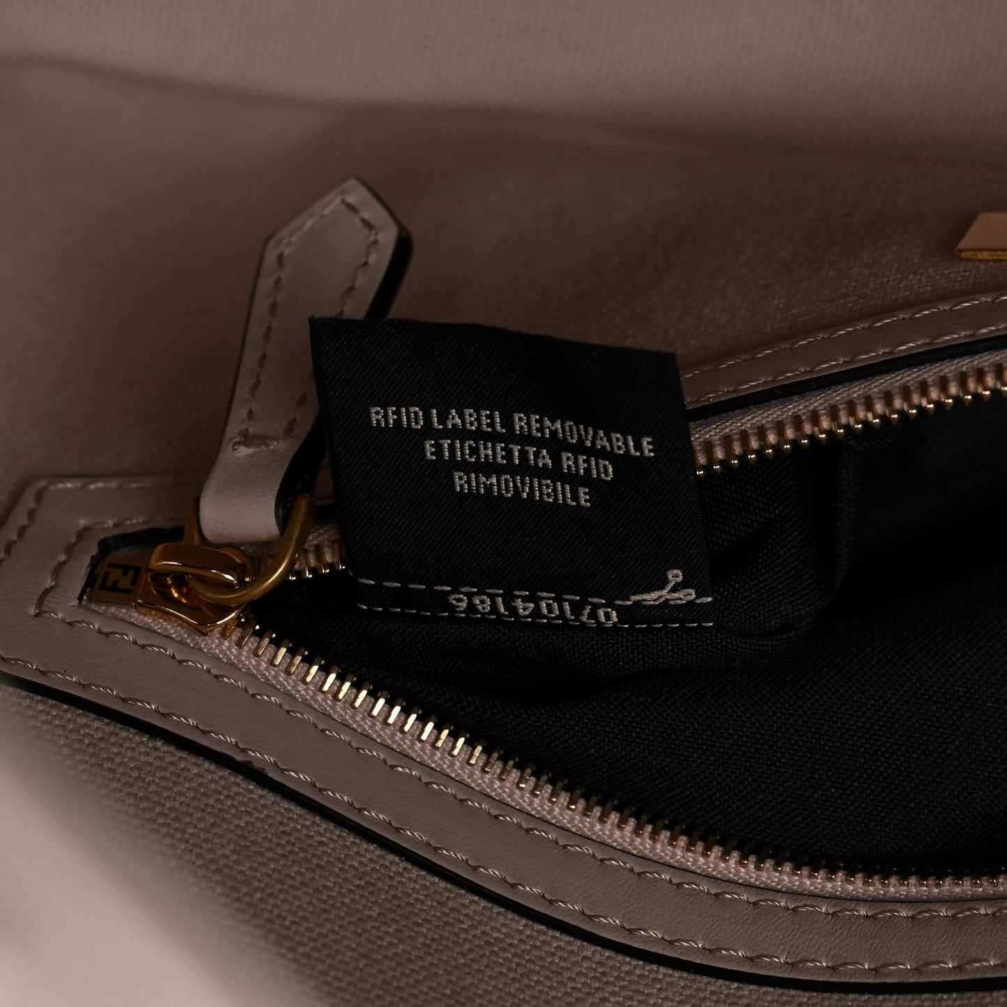 Canvas Vitello King Bi-Color Strap FF Embroidered Baguette Poudre