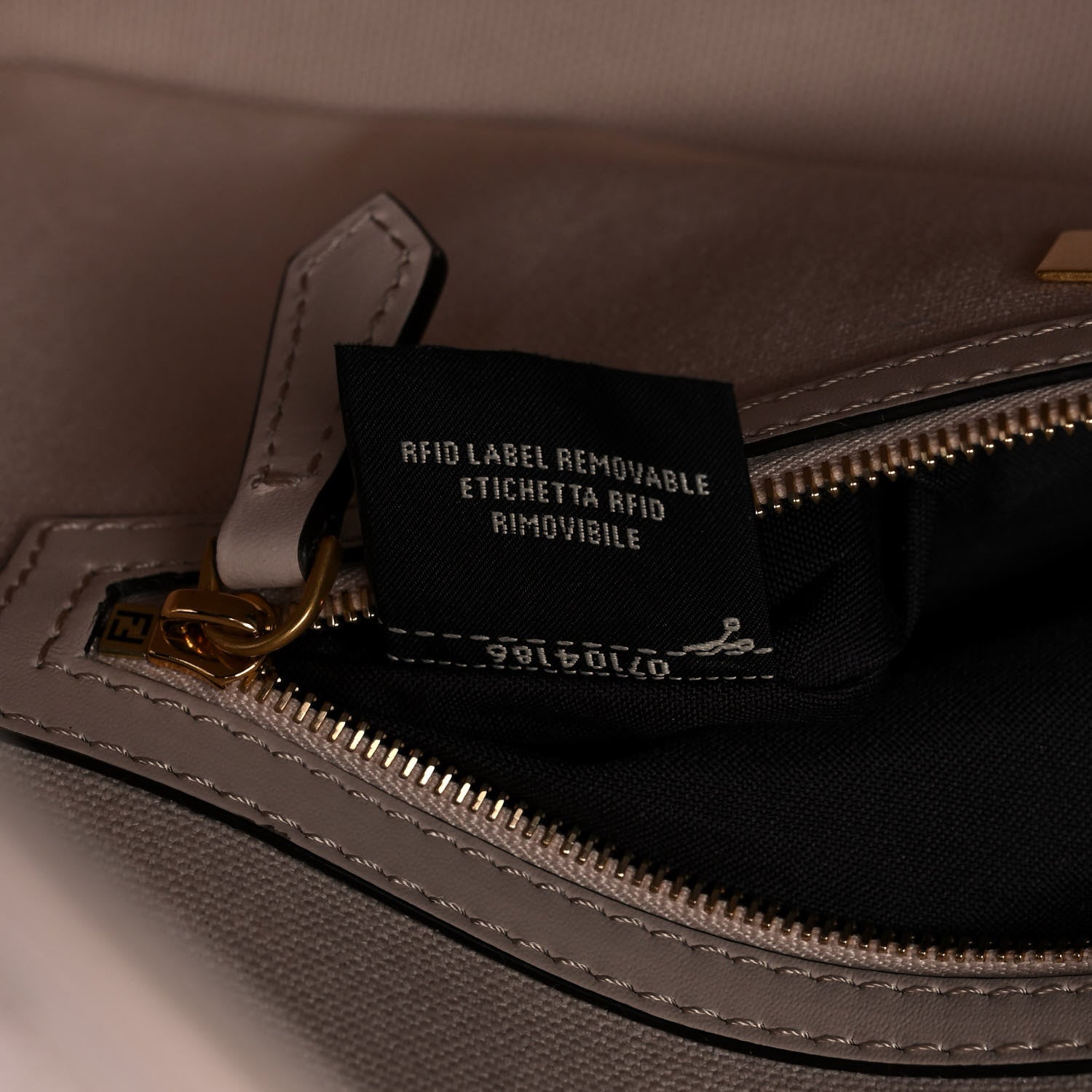 Fendi Canvas Vitello King Bi-Color Strap FF Embroidered Baguette Poudre 8 of 15
