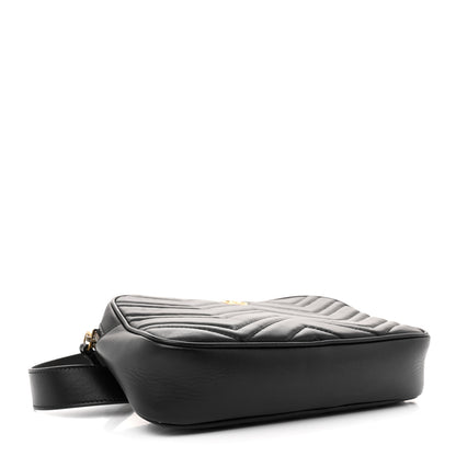 Gucci Calfskin Matelasse Mens GG Marmont Belt Bag 80 32 Black 4 of 13