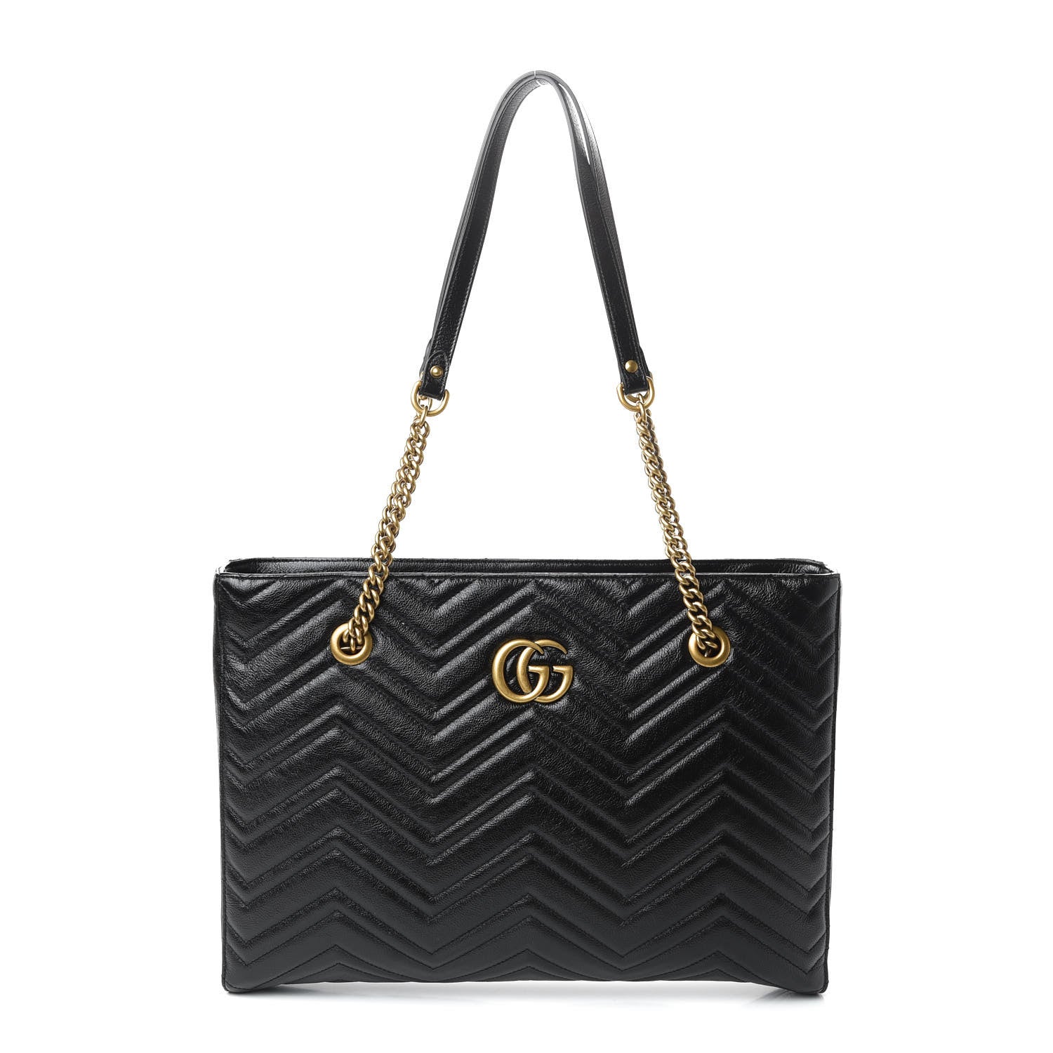 Gucci Vintage Calfskin Matelasse Medium GG Marmont Slim Tote Black 1 of 10