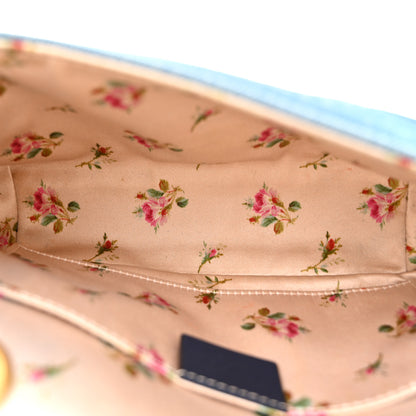 Gucci Denim Matelasse Mini Pearly GG Marmont Shoulder Bag Blue 8 of 31