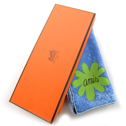 Hermes Silk Twill Amis Pour La Vie Scarf 45 6 of 6