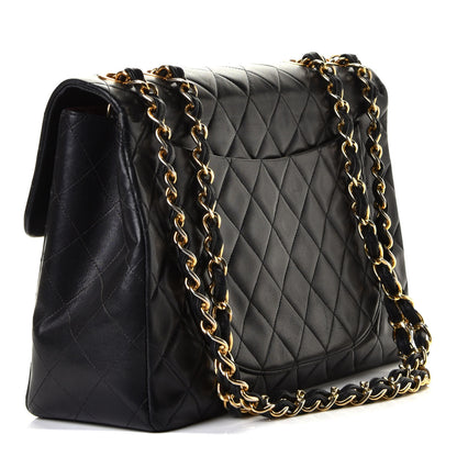 Chanel Lambskin Quilted XL Jumbo Single Flap Black 2 of 5