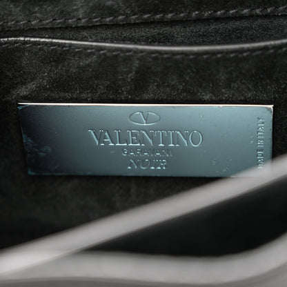 Valentino Garavani Pebbled Calfskin Rockstud Rolling Flip Lock Crossbody Bag Black 6 of 13