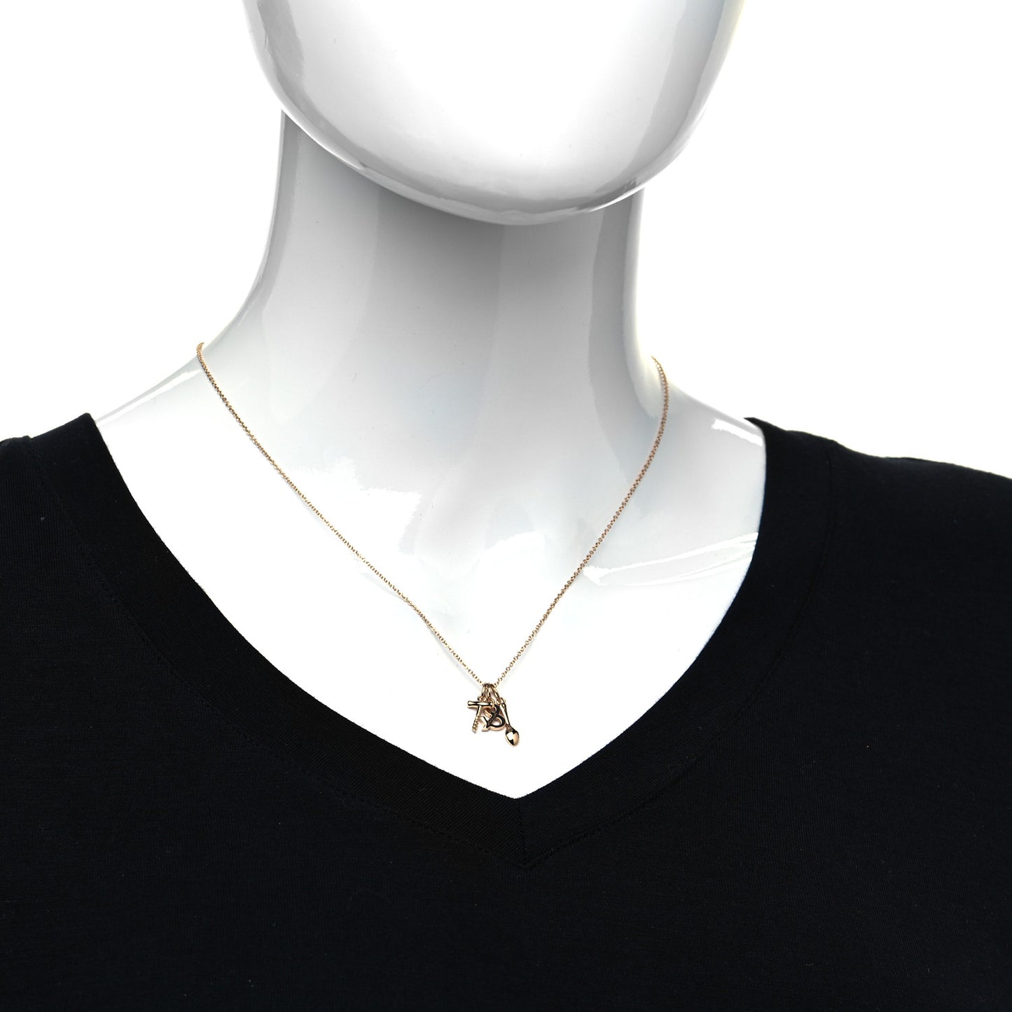18K Rose Gold Wine and Dine Pendant Necklace