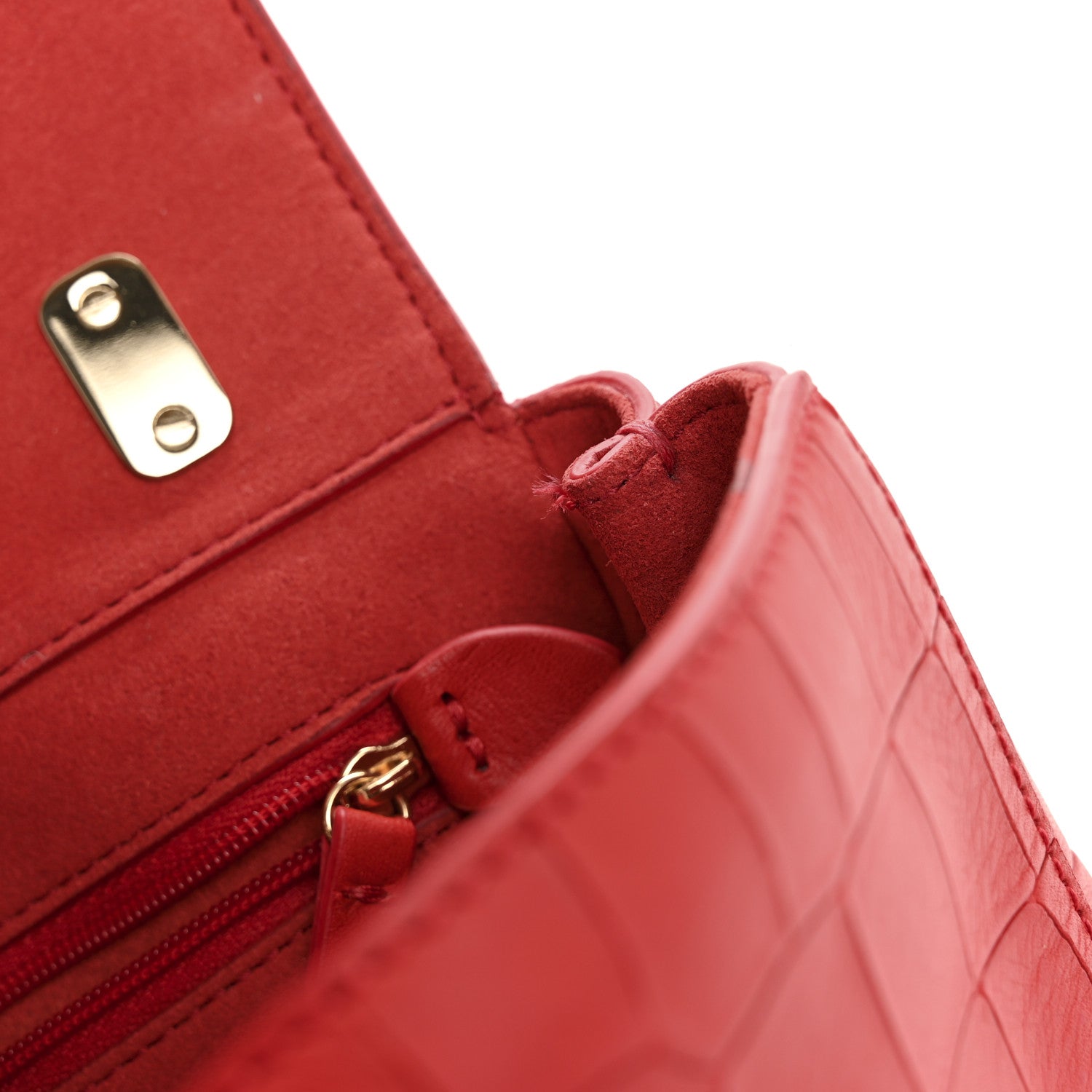 Mulberry Nappa Crocodile Embossed Small Lily Flap Red 11 of 11